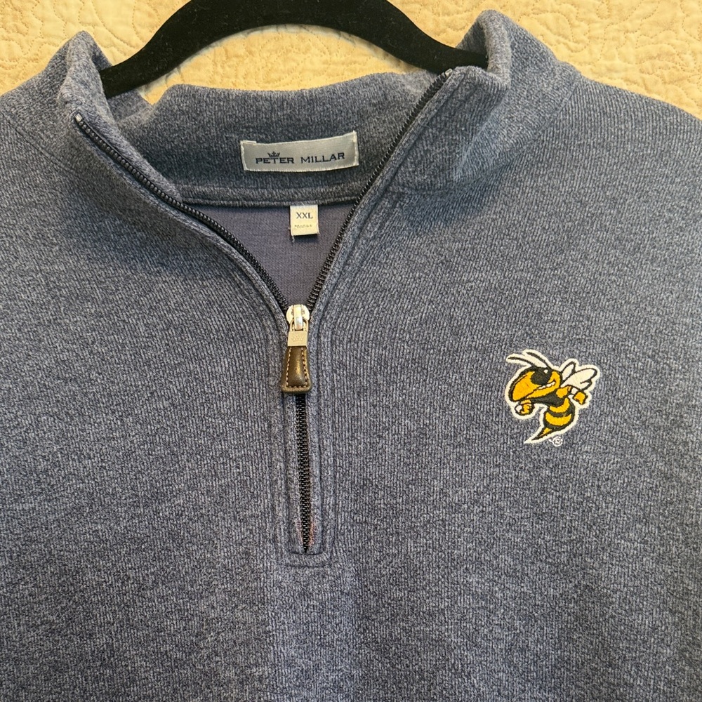 Peter Millar Navy Zip-Up Sweater - Picture 2 of 6